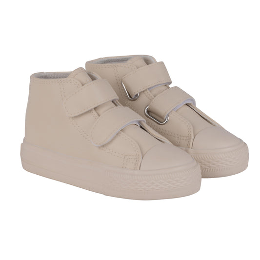 Beige Double V High Top Trainer