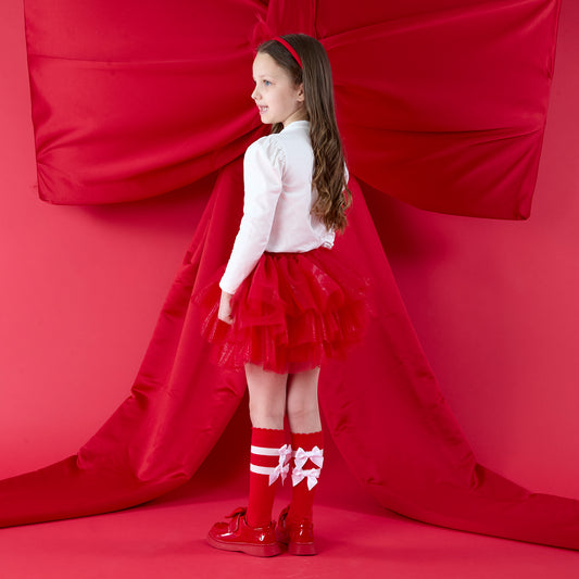 Red Astrid Knee High Socks