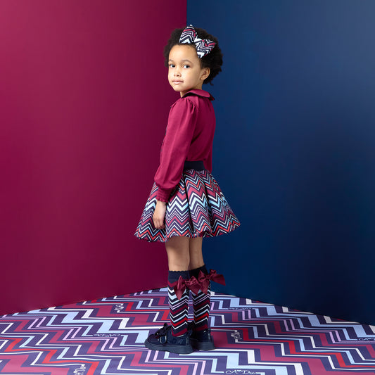 Navy Alessandra Knee High Socks