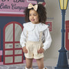 White & Gold Ruby Dungaree Set