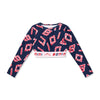 Navy Power Long Sleeve Crop Top