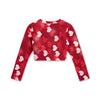 Burgundy Arch Long Sleeve Crop Top