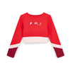 Red Motion Long Sleeve Crop Top