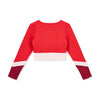 Red Motion Long Sleeve Crop Top