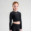 Black Aspire Long Sleeve Crop Top