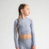 Grey Aspire Long Sleeve Crop Top