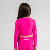 Pink Aspire Long Sleeve Crop Top