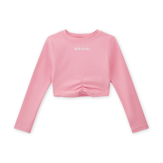 Pink Aspire Long Sleeve Crop Top
