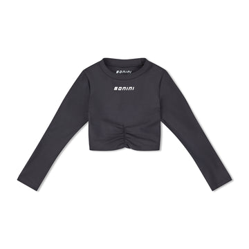 Black Aspire Long Sleeve Crop Top