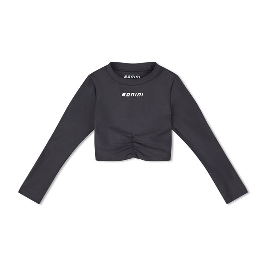 Black Aspire Long Sleeve Crop Top