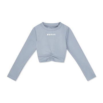 Grey Aspire Long Sleeve Crop Top