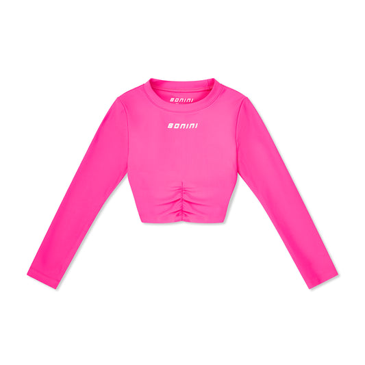 Pink Aspire Long Sleeve Crop Top