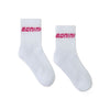 White & Hot Pink Aspire Sport Socks