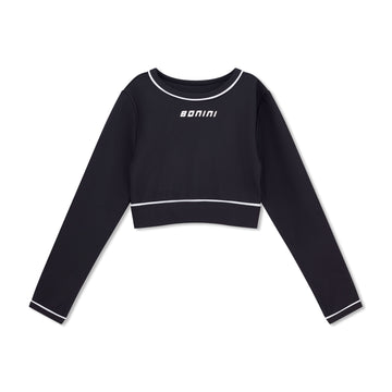 Black Revive Long Sleeve Crop Top