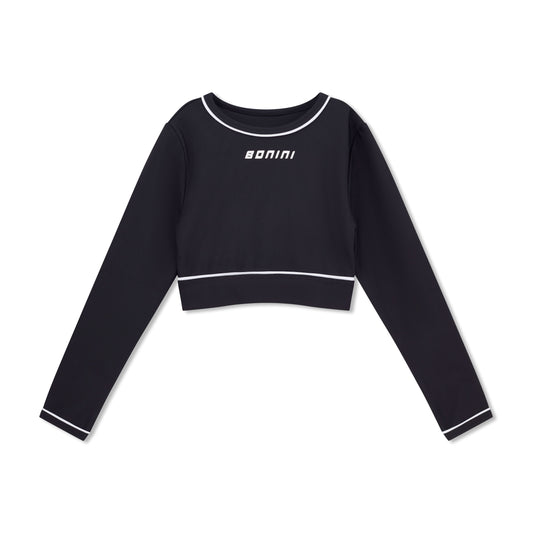 Black Revive Long Sleeve Crop Top