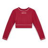 Burgundy Revive Long Sleeve Crop Top