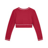 Burgundy Revive Long Sleeve Crop Top