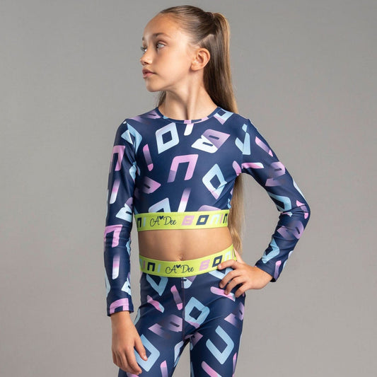 Navy Power Crop Top