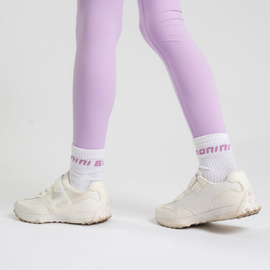 White & Lilac Aspire Sport Socks