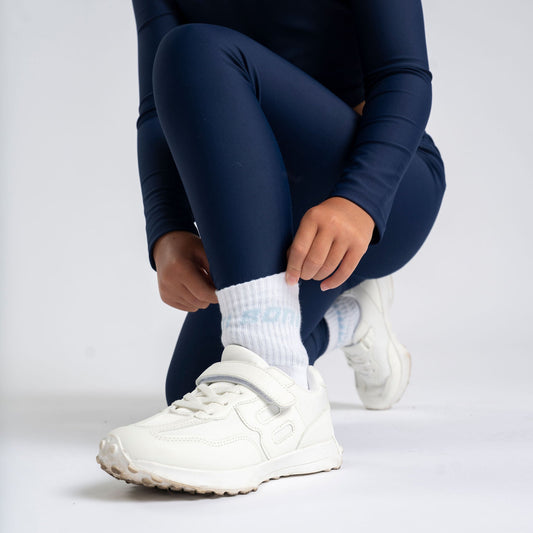 White & Blue Aspire Sport Socks