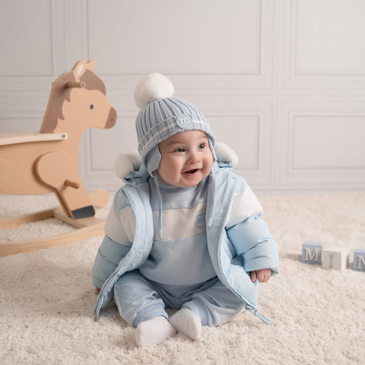 Blue Dylan Pom Pom Hat