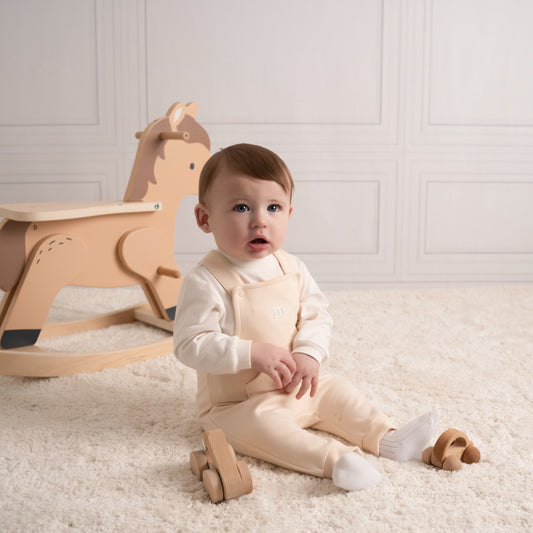 Beige Drew Dungaree Set