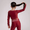 Burgundy Revive Long Sleeve Crop Top