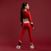 Red Motion Long Sleeve Crop Top