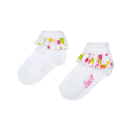 White Poppy Ankle Socks