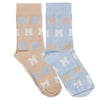 Blue and Beige Anwar Two Pack Socks