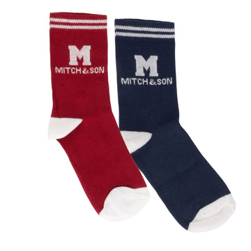 Red & Navy Bennet Socks