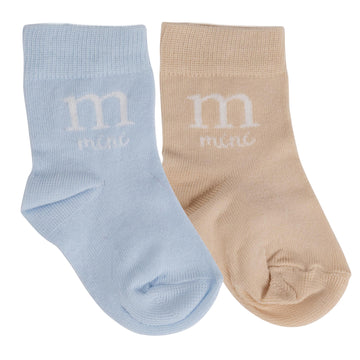 Blue and Beige Dean Two Pack Socks