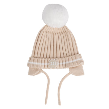 Beige Dylan Pom Pom Hat