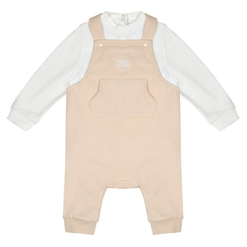 Beige Drew Dungaree Set