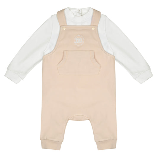 Beige Drew Dungaree Set