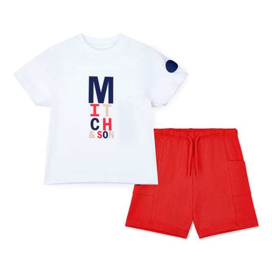 White Parker Shorts Set