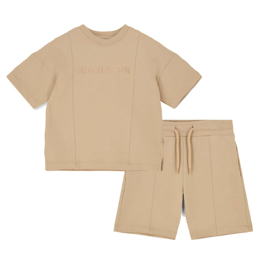 Beige Porter Shorts Set