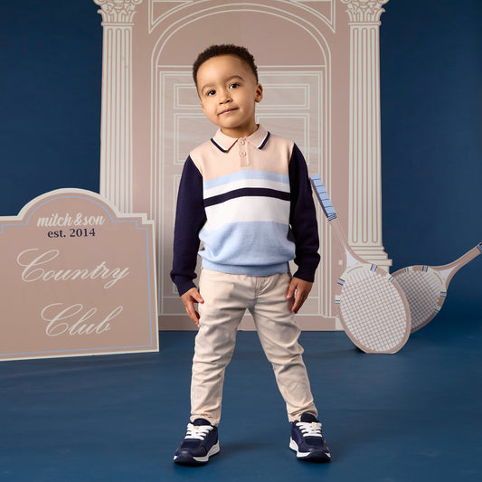 Beige Sebastian Knitted Polo