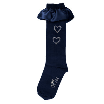 Navy Betty Knee High Sock