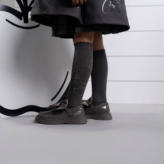 Grey Seren Knee High Socks