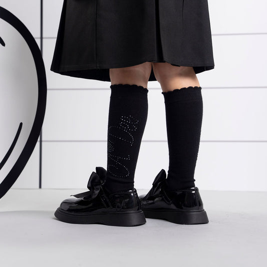 Black Seren Knee High Socks