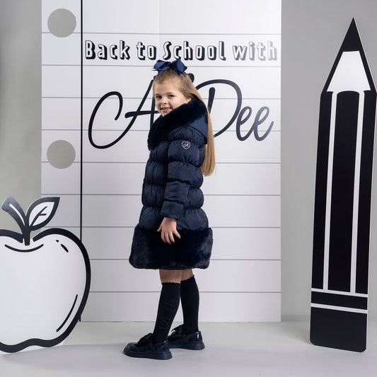 Navy Rhea Long Length Jacket