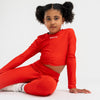 Red Aspire Long Sleeve Crop Top