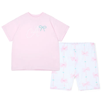 Pink Rebecca Cycling Short Set