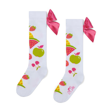 White Tammy Knee High Socks