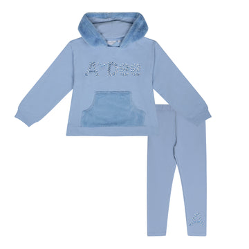 Blue Peaches Hooded Sweat Set