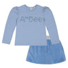 Blue Prinny Skirt Set