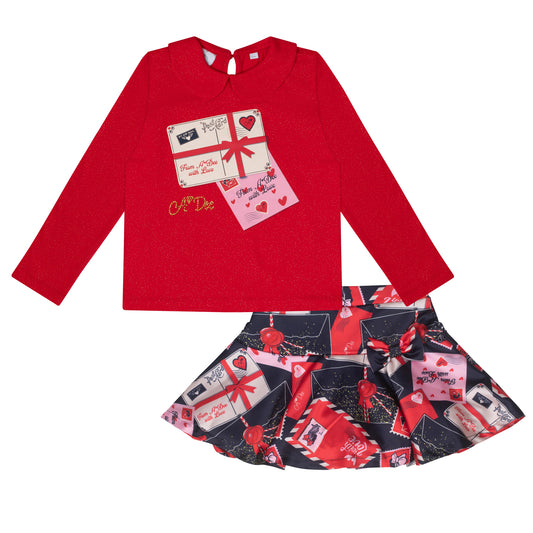 Red Roxy Skirt Set