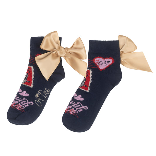 Navy Rina Ankle Socks