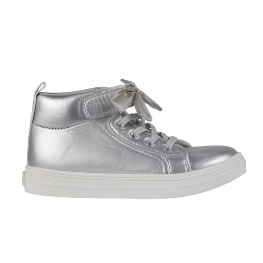 Silver Bowtique High Top Trainers